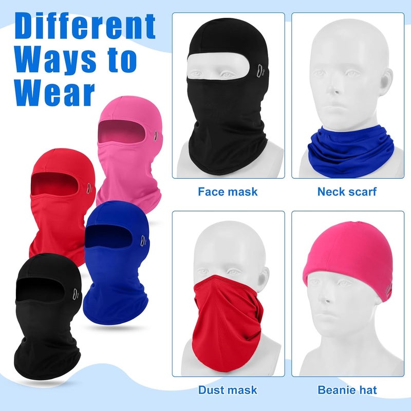 Halfchet 4 Pcs Winter Kids Balaclava Face Mask with Reflective Stripe Windproof Ski Mask for Kids 5-12 Boy Girl Cold Weather - Image 5